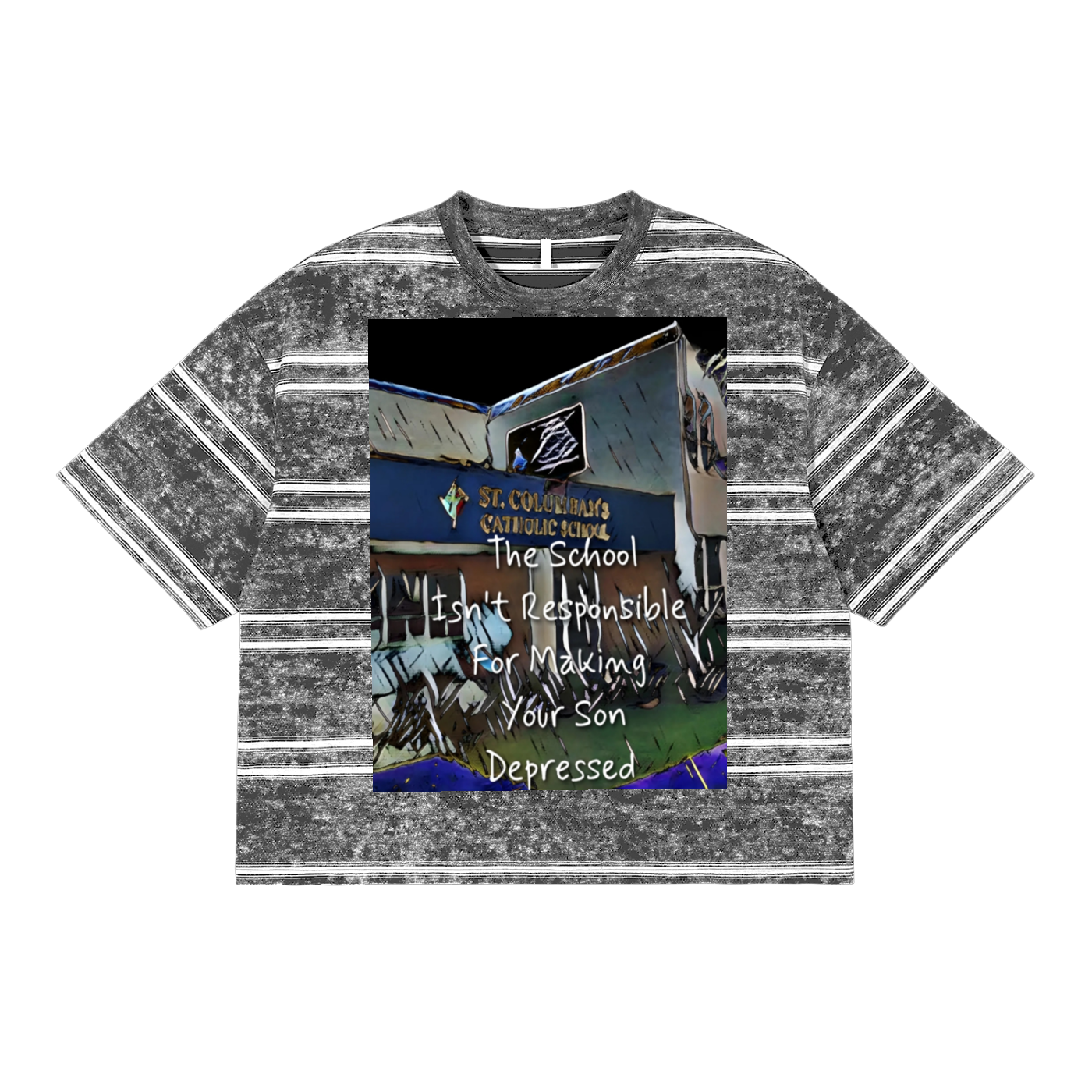 Not Responsible : Snow Washed Stripe Boxy T-shirt