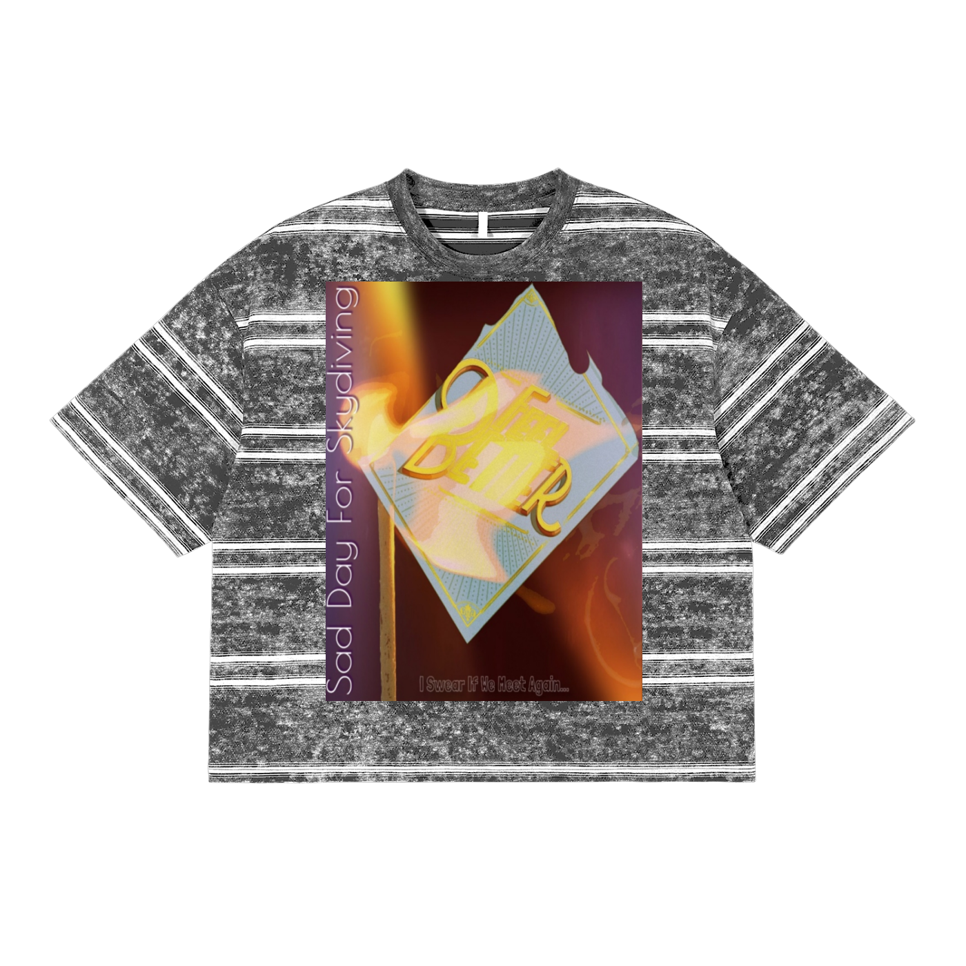 Everything Can Burn: Snow Washed Stripe Boxy T-shirt