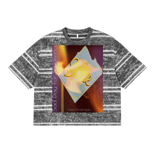 Everything Can Burn: Snow Washed Stripe Boxy T-shirt