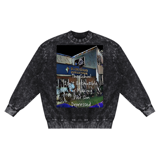 Not Responsible : Snow Washed Hand-Frayed Sweatshirt