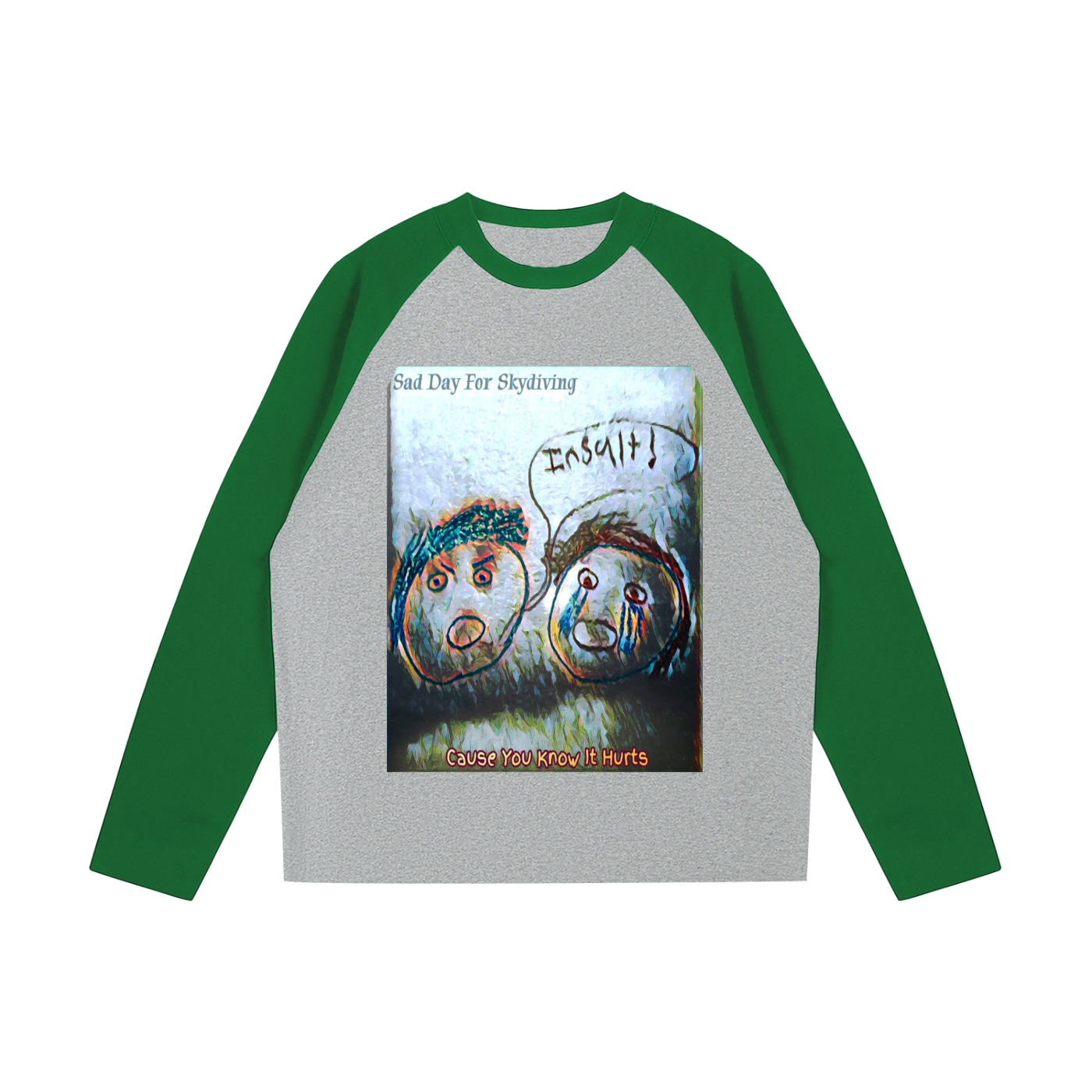 You Know It Hurts: Color-Blocked Raglan Long-Sleeve T-Shirt