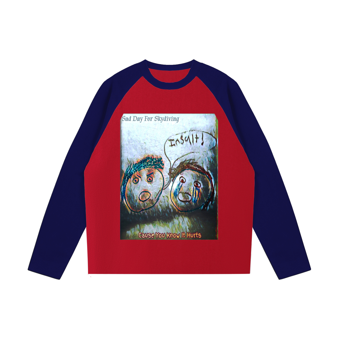 You Know It Hurts: Color-Blocked Raglan Long-Sleeve T-Shirt