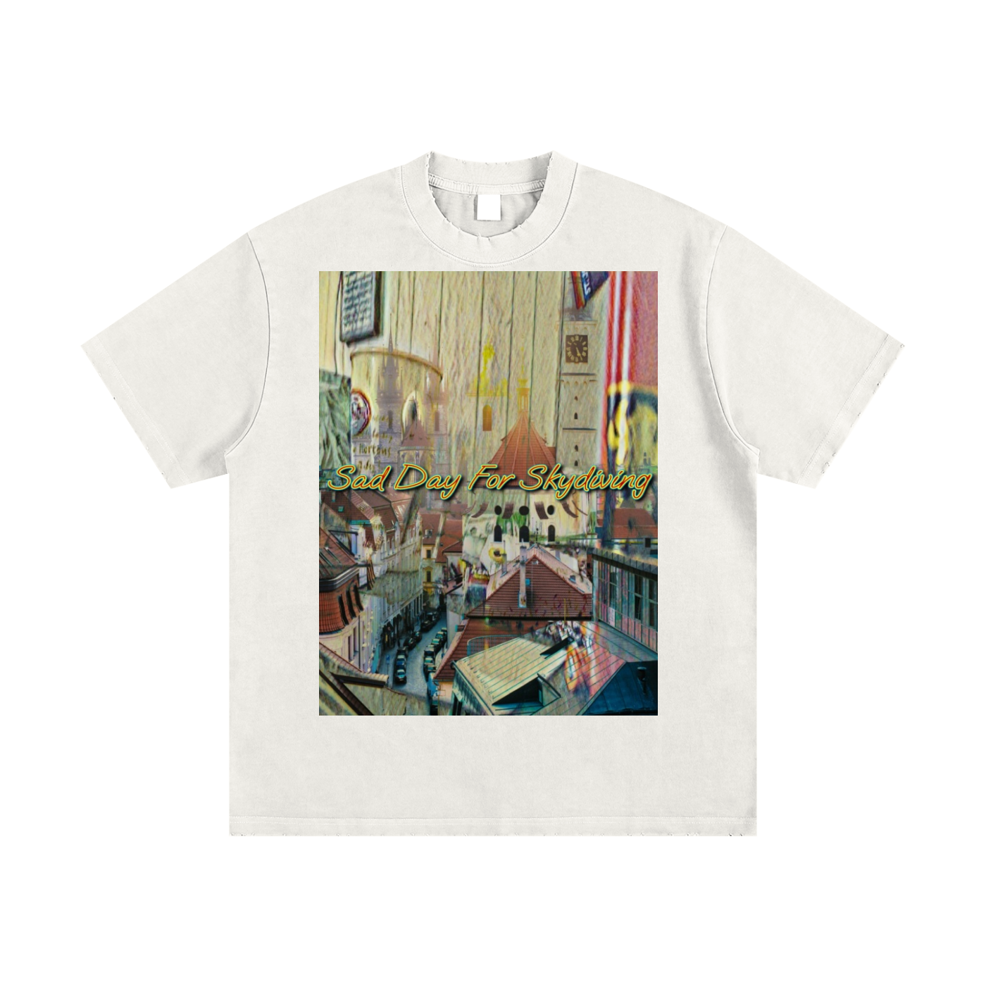 A City Refused To Fall- Heavyweight Vintage Washed Frayed T-Shirt