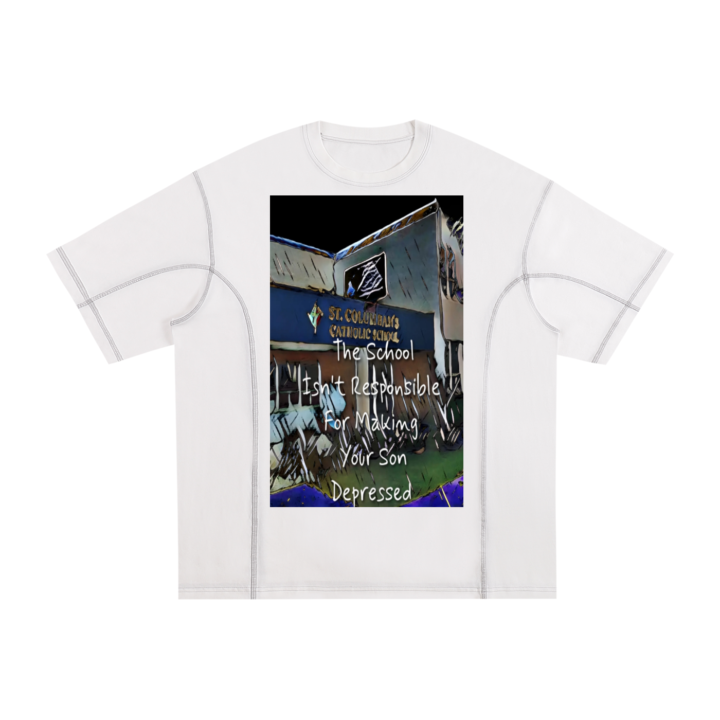 Not Responsible : Streetwear Contrast-Stitched Cotton T-Shirt