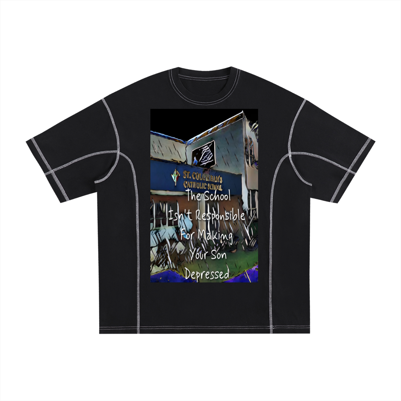 Not Responsible : Streetwear Contrast-Stitched Cotton T-Shirt