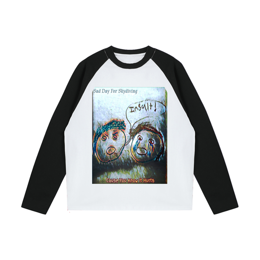 You Know It Hurts: Color-Blocked Raglan Long-Sleeve T-Shirt