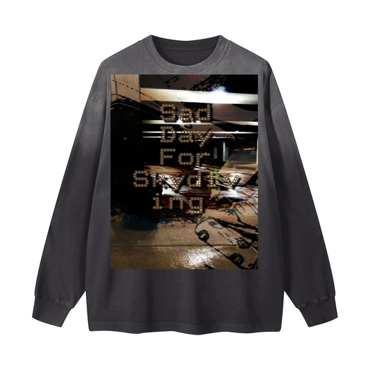 SDFSD: Drop Zone Melancholy Gradient Washed Long Sleeve T-Shirt