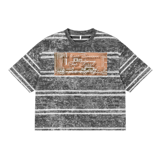 Someone Got Fired: Snow Washed Stripe Boxy T-shirt