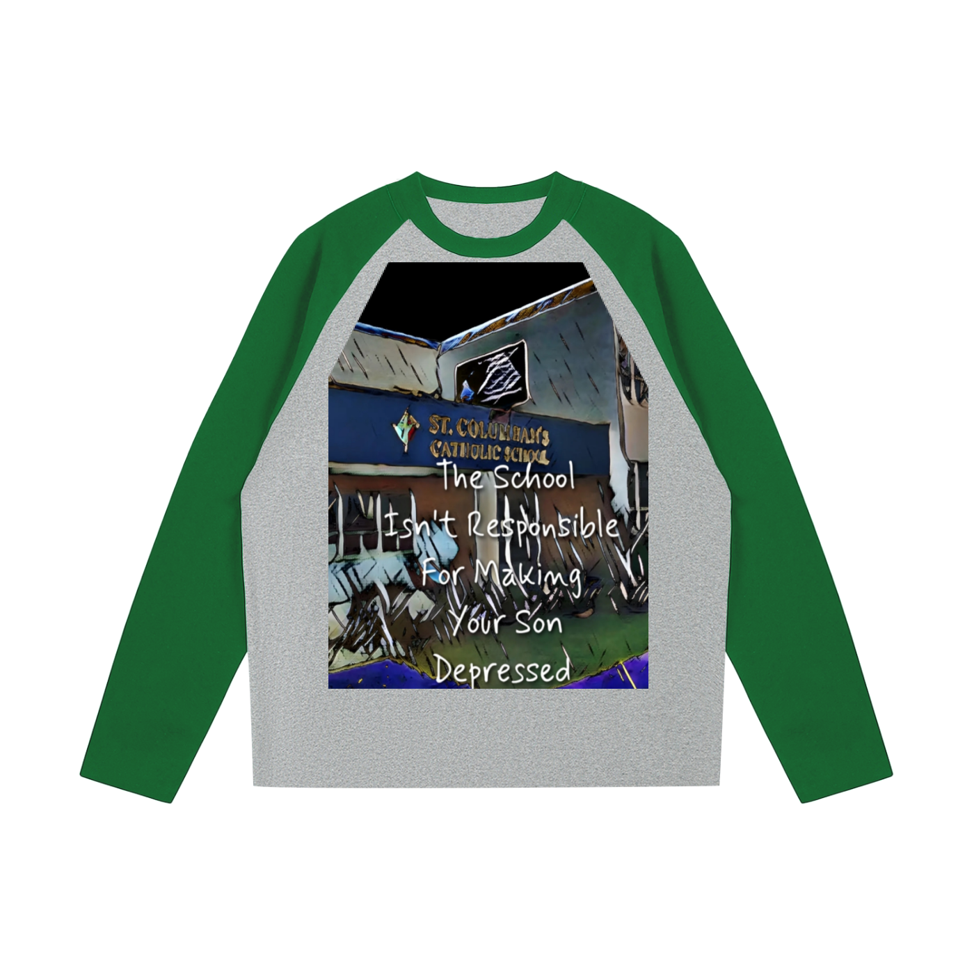 Not Responsible: Color-Blocked Raglan Long-Sleeve T-Shirt