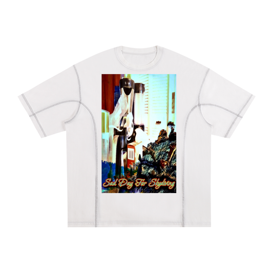 SDFSD: Daylight Doesn’t Hold Still Streetwear Contrast-Stitched Cotton T-Shirt