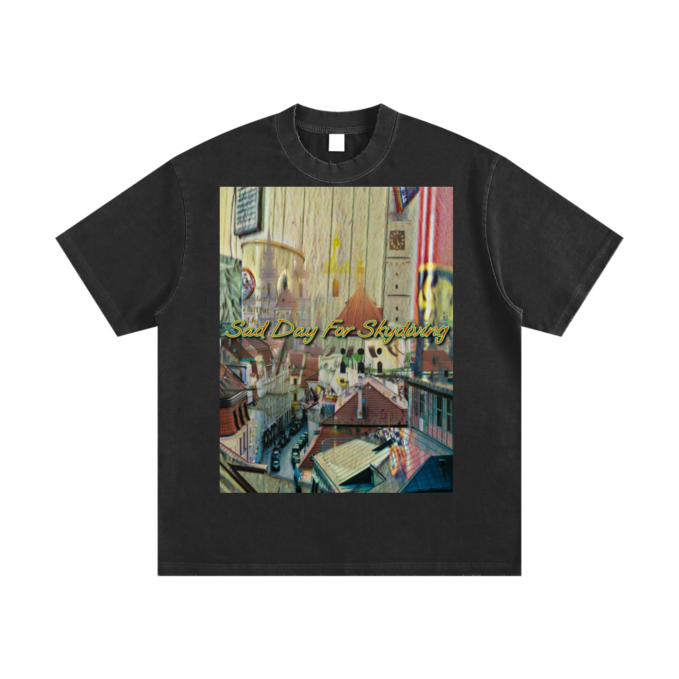 A City Refused To Fall- Heavyweight Vintage Washed Frayed T-Shirt