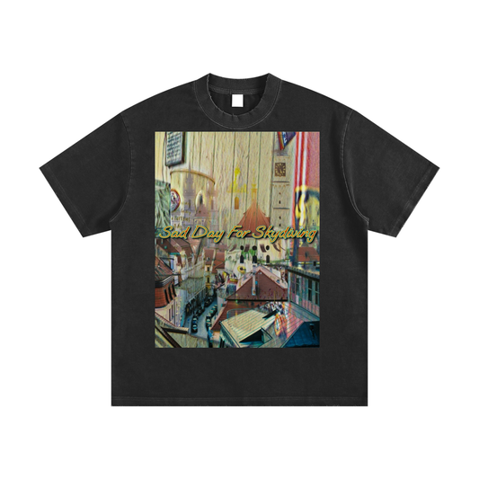 A City Refused To Fall- Heavyweight Vintage Washed Frayed T-Shirt